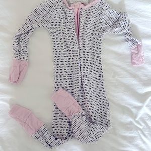 Little Sleepies 6-12 month one piece pajama Polka Dots Pink